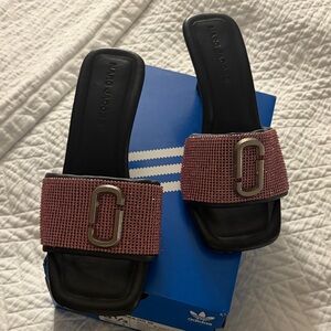 Marc Jacobs Black Sandals with Pink Accents
